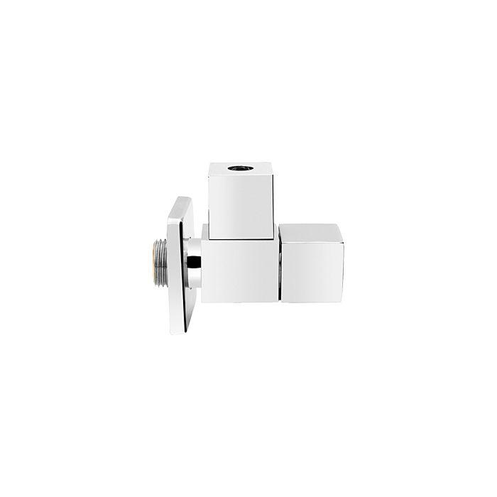 ASW Design-Eckventil 108688 Messing verchromt, kantige Bauform, 1/2" x 10 mm