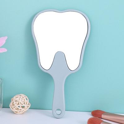 Fusion Finds Tooth Shaped Handheld Makeup Mirror Portable HD Dental Vanity Mirror Gift light Blue