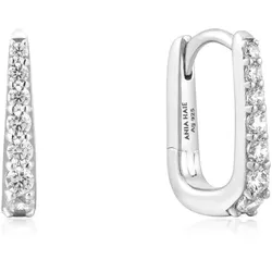 ANIA HAIE - HOOP EARRINGS - Oval Pavé Huggies - silber