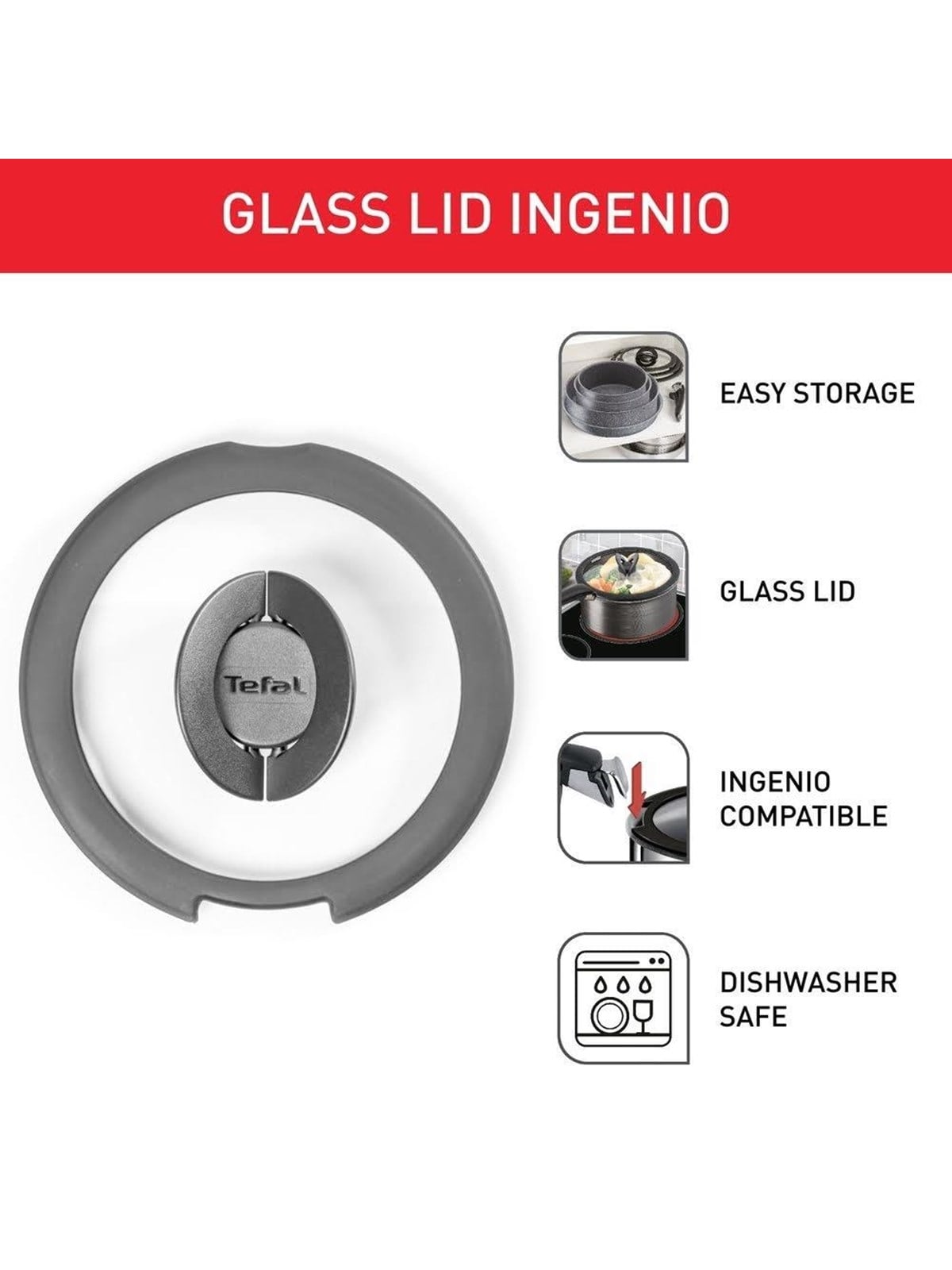Tefal Ingenio glass lid 22 cm
