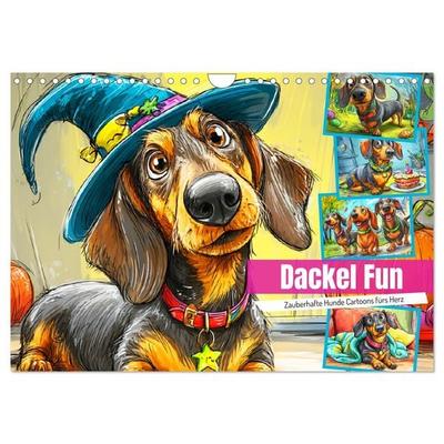 Dackel Fun. Zauberhafte Hunde Cartoons fürs Herz (Wandkalender 2026 DIN A4 quer), CALVENDO Monatskalender