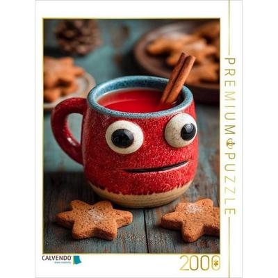 CALVENDO Puzzle Aufgeregter Kinderpunsch mit großen Augen - Lustiges Wintermotiv | 2000 Teile Lege-Größe 90x67cm Foto-Puzzle für glückliche Stunden