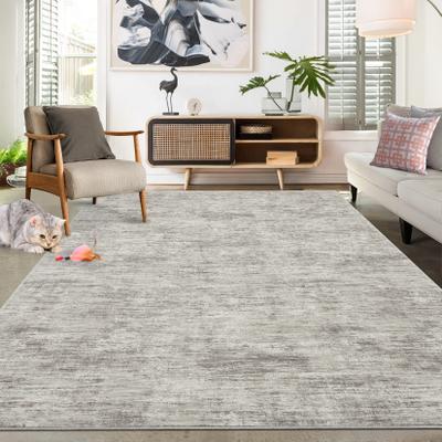 Garvee Modern Pearl Velvet Solid Area Rug