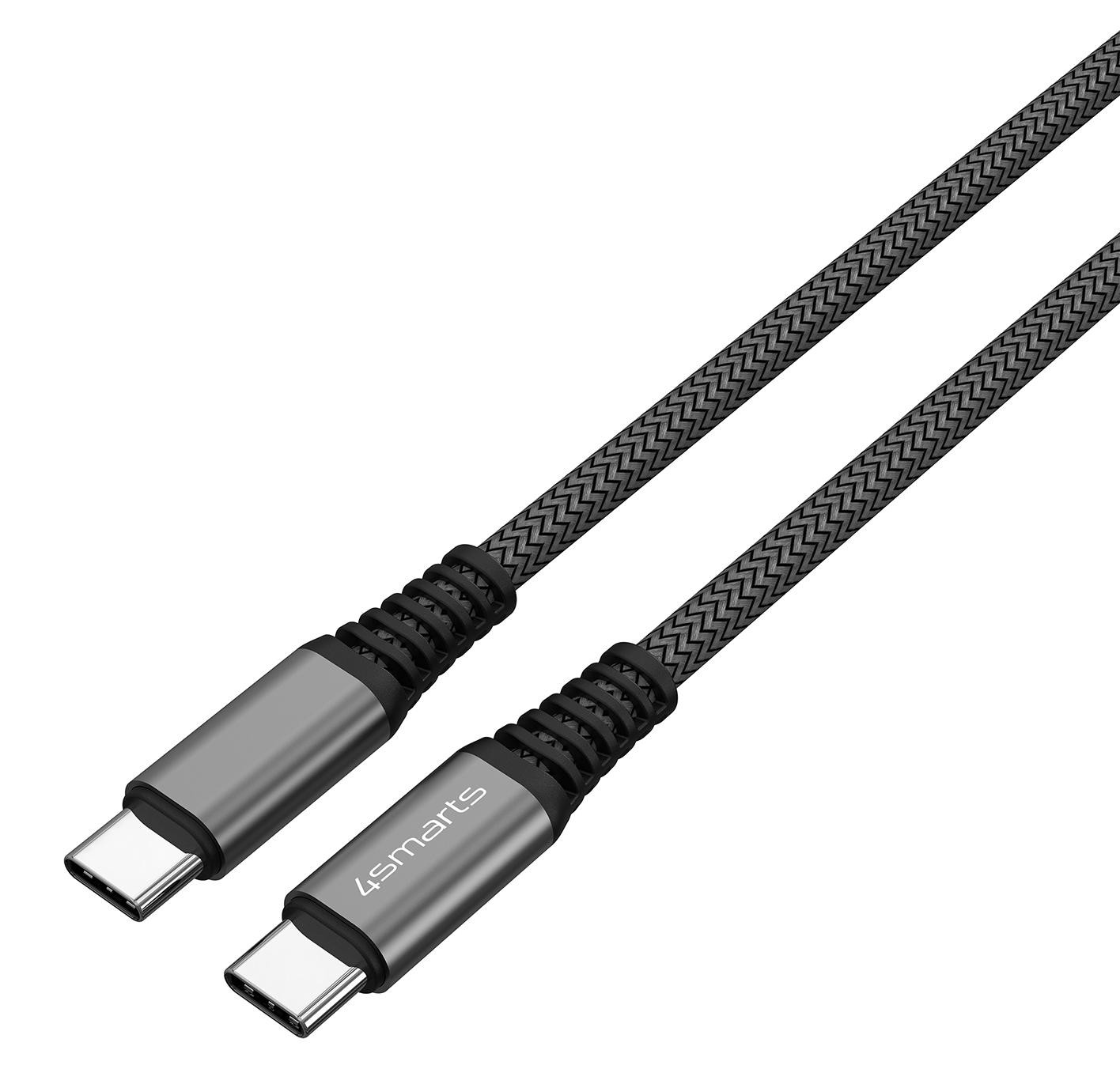 4smarts PremiumCord USB-C naar USB-C kabel, 100W, 1,5 meter, zwart