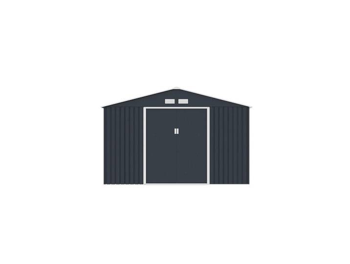 Vente-Unique Schrebergartenhaus - 330 cm x 436 cm - metall - anthrazitgrau Archer, Anthrazit, Metall, 330x172x436 cm, Gartenzubehör, Gartenhäuser & Gewächshäuser