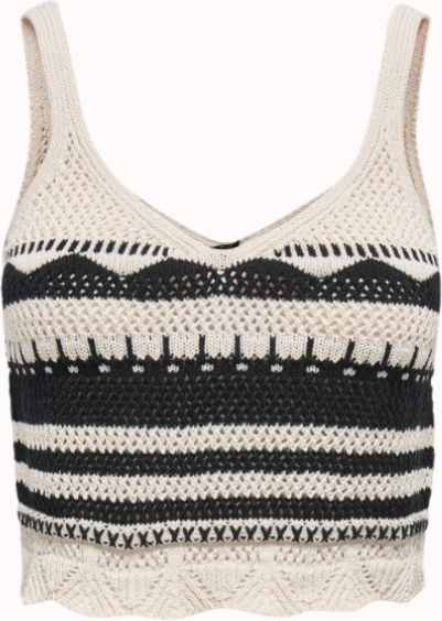 Top Only Onlmerida Crop V-Neck Mujer Beige Xs