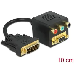 Delock Adapter DVI 24+5 Stecker zu VGA + 3 x Cinchbuchse