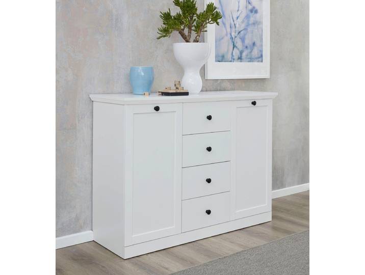 Sideboard HOME AFFAIRE Örebro , weiß, Sideboards, Sideboard, Kommode, zeitloser Landhausstil, mit Vollauszug