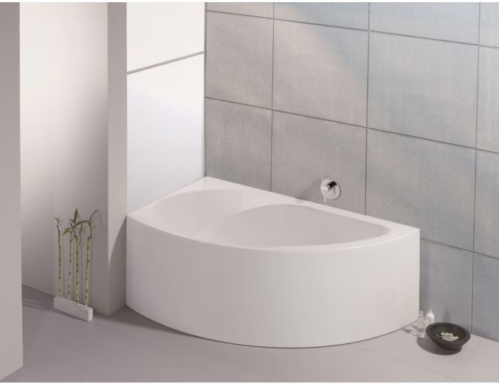 Hoesch Spectra Eck Badewanne 3658.010 weiß, 170x100cm, Version links, angeformte Schürze
