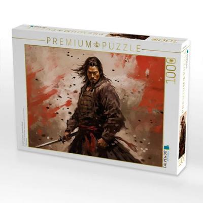 CALVENDO Puzzle Innerlich zentriert - Samurai im Kampf | 1000 Teile Lege-Größe 64x48cm Foto-Puzzle für glückliche Stunden