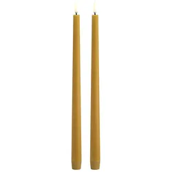 Uyuni LED Tafelkerze 32cm slim curry yellow 2 Stück