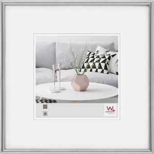 walther-design Bilderrahmen Galeria KS440H, 40 x 40 cm, Echtglas, Kunststoffrahmen silber