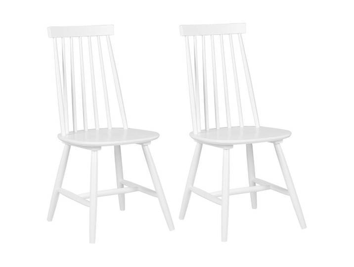 STUHL 2er-Set Gummibaumholz Weiß Burbank