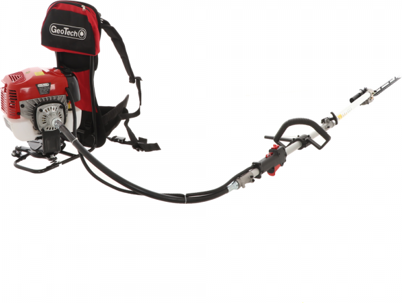 GeoTech GT-2 58 BP - Taille-haie thermique sur perche avec dossière - 58 cm³