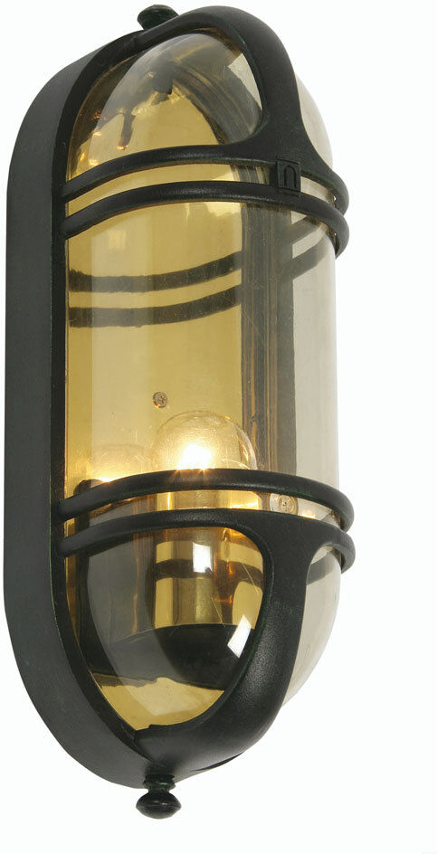 Dakota Fields Cleaves Black Colourful Glass Outdoor Bulkhead Light Black 34cm H X 12cm W X 12cm D