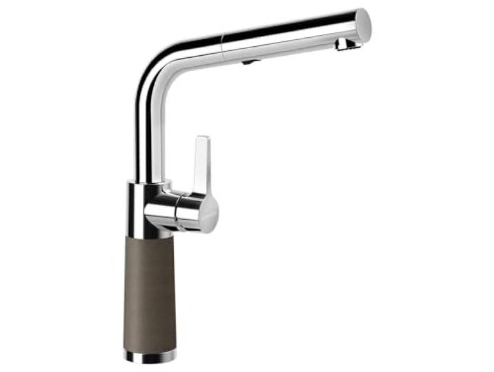 SCHOCK Küchenarmatur SC-540 Bronze – Hochdruck Armatur CRISTALITE mit ausziehbarer Schlauch-Brause und Standard Norm-Anschlüssen