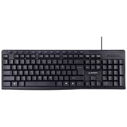 Gembird USB Tastatur Deutsch, QWERTZ Schwarz Multimediatasten, Geräuscharme Tasten KB-UM-107-DE