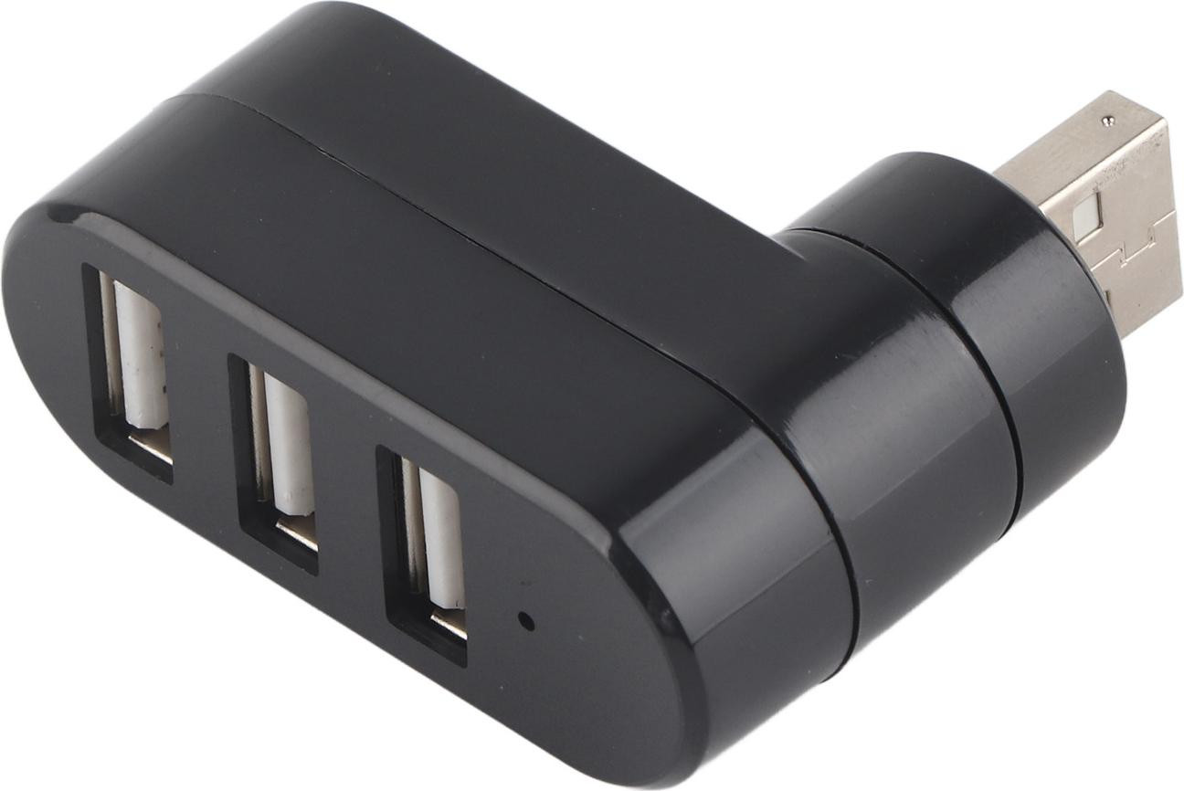 Garosa Mini-USB-splitter, draagbaar inline USB 2.0 dockingstation met 3 poorten en 180 graden draaibare functie