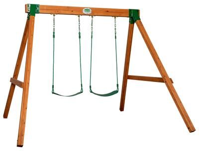 "Backyard Discovery Durango Cedar Wood A-Frame Swing Set, Belt Swings - 9'1"" x 8'1"""