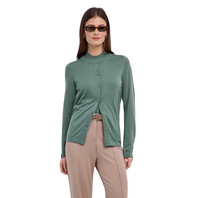 Cardigan FALKE "Pure Merino Wool", Damen, Gr. L, sea breeze (7496), Strickjacken