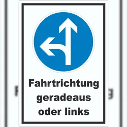 HB-Druck Aufkleber Fahrtrichtung geradeaus oder links A5 (148x210mm)