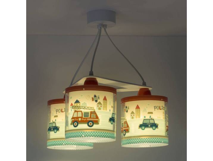 Kinderkamer hanglamp Police, dimbaar, multicolor, Kinderkamer, Kunststof, hanglamp