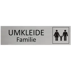 CombiCraft Aluminium Türschild Familienumkleide 165x45mm mit 3M-Tape