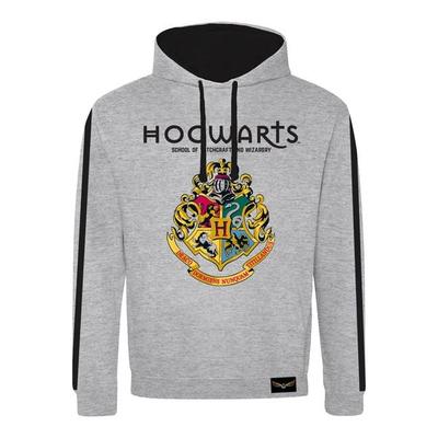 Harry Potter Hogwarts Grey Pullover Hoodie L