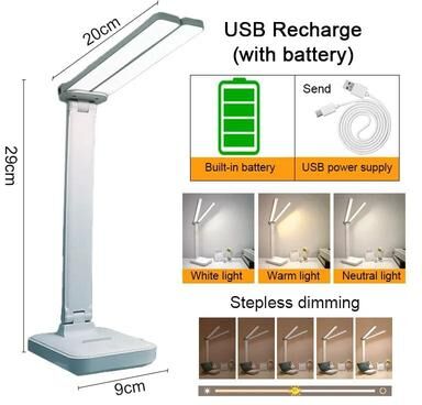 Uplift Picks LumiFlex Rechargeable Foldable Touch LED Desk Lamp With Three Brightness Levels blue (rechargeable)