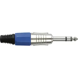 DAP 6.3 mm Jack Plug Stereo Nickel housing Blaue Kappe