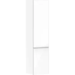 Hansgrohe Xelu Q Hochschrank Weiß Hochglanz 400x350 mm, Türanschlag links, Aluminiumgriffe Pulverlack, SoftClose, PushOpen, 3 verstellbare Glasfachböden