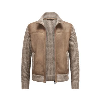 Blouson MILESTONE "MSCervo", Herren, Gr. 52, beige (camel), Casual, regular fit, Jacken Blouson, mit modernen Materialien