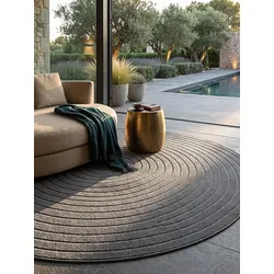 Outdoor-Teppich Niederflor Anthrazit 120x120 cm - MEZEN   Kadima