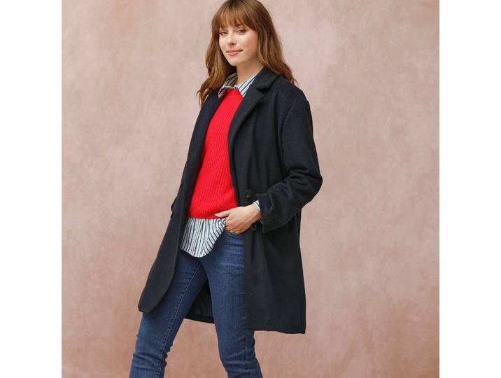 Manteau mi-long à col tailleur, boutonnage croisé - Blancheporte