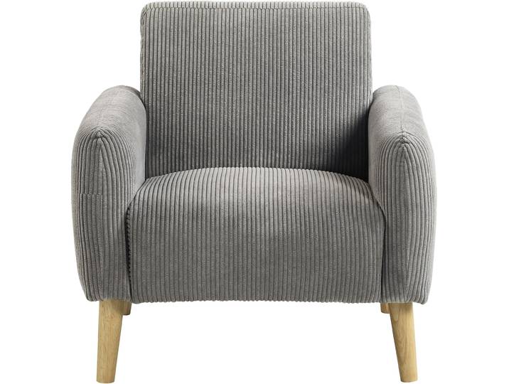 Sessel GOODPRODUCT Moby , grau, B:83cm H:83cm T:75cm, Sessel, Sessel, mit Federkern, kleiner Tasche und in modernem Cordbezug