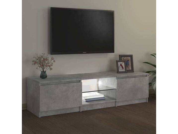 Armoire TV - MODERNE - Meuble TV - avec lumières LED - Montage Simplifié - gris béton 140x40x36cm @6176829