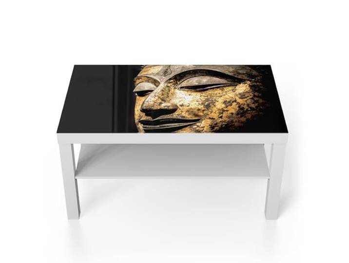 DEQORI Glastisch weiß groß 90x50 cm Motiv Erhabene Stille ausgefallener Beistelltisch aus Glas Hochglanz Couchtisch fürs Wohnzimmer moderner Couch Tisch mit Design