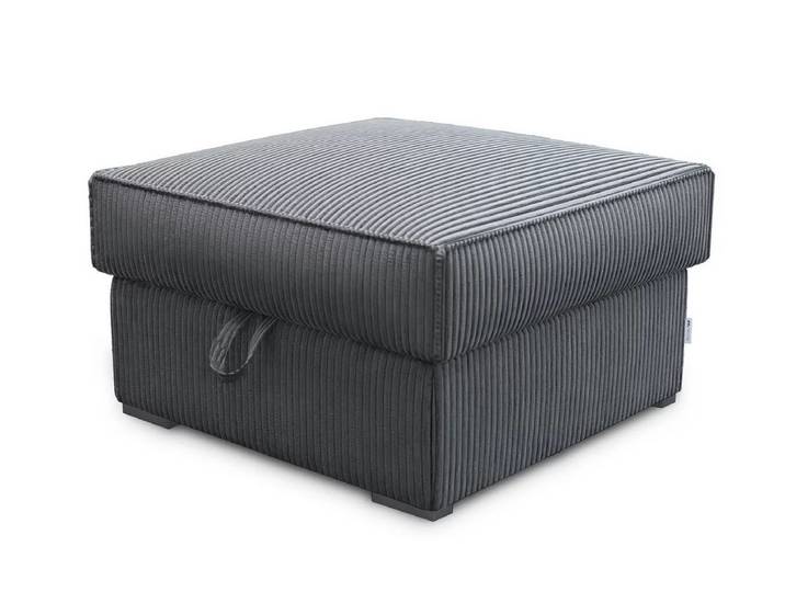 Grauer Hocker SMART COSARO mit Stauraum 65x65 cm