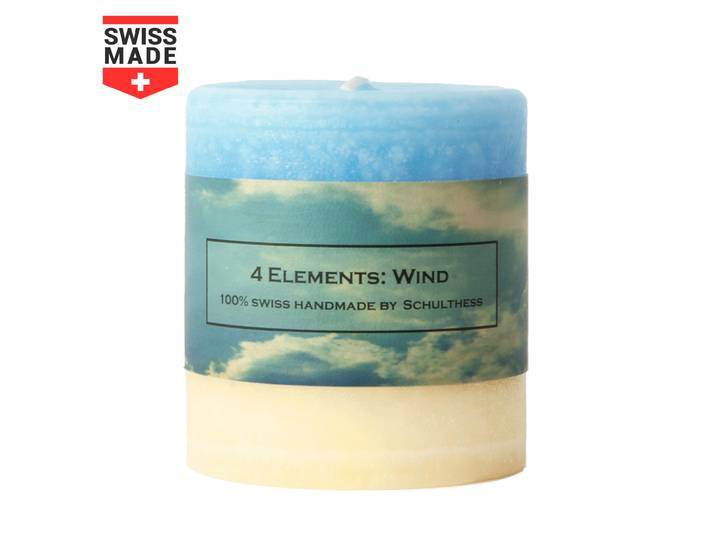 Handgefertigte Stumpenkerze, 70 x 75 mm, stimmungsvolles Licht, aus 100% Paraffin, Wind