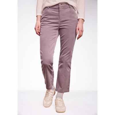 Cordhose STREET ONE STUDIO, Damen, Gr. 32, Länge 28, hazy rose, Web, 98% Baumwolle, 2% Elasthan, unifarben, comfort fit knöchelfrei, Hosen Cordhose, in Cord-Optik