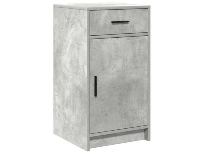 KPOTUERTU Sideboard Beton Grau 40 x 40,5 x 75 cm Holzwerkstoff Fächer, Schubladen, Regale, Bargriffe, freistehend, Wandbefestigungsset, minimalistische Optik