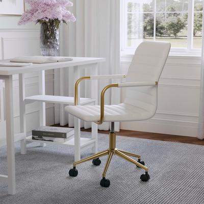 Martha Stewart Upholstered Swivel Office Chair