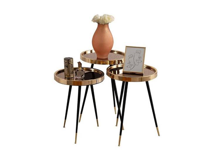 JVmoebel Beistelltisch Goldener Designer Tisch aus Edelstahl für elegantes Wohnen (Beistelltisch), Made in Europa
