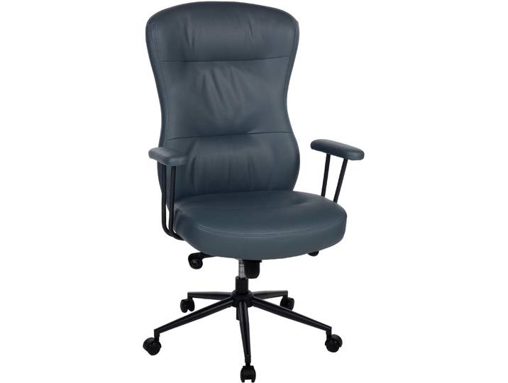 Chefsessel DUO COLLECTION Rio , blau (blaugrau, schwarz, blaugrau), H:124cm T:72cm, 100% Polyester, Stühle, Chefsessel