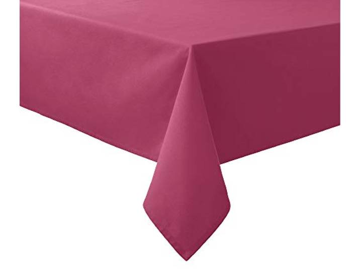 REDBEST Tischdecke, Tischwäsche Uni Seattle, 100% Baumwolle Beere Größe 130x200 cm - Robustes, glattes Gewebe, mit hochwertigem Kuvertsaum