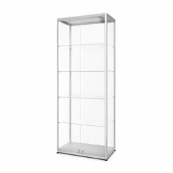 Glasvitrine bel.800x2000x400 silber