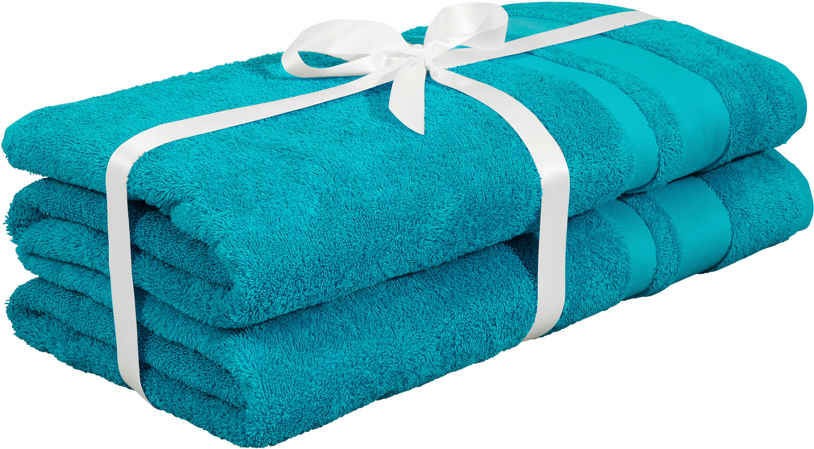 Saunatuch OTTO HOME "Vanessa, 2 Saunatücher, 80x200cm, in Standard- und Premium-Qualität", grün (petrol), B:80cm L:200cm, Walkfrottee, Obermaterial: 100% Baumwolle, Handtücher, Handtücher mit Bordüre, 100% Baumwolle, einfarbig, weich