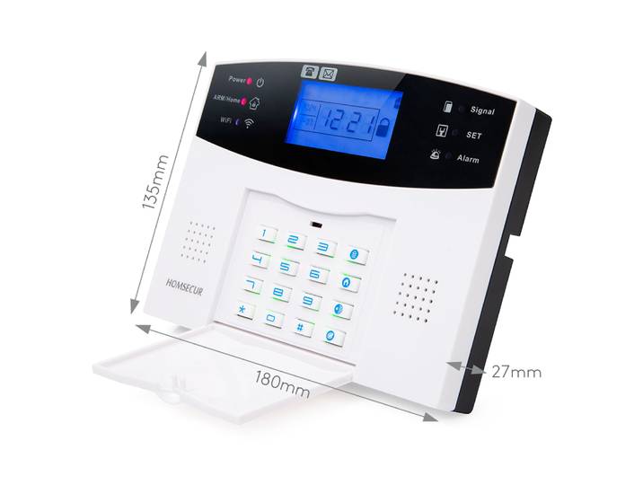 Système d'alarme domestique sans fil et filaire HOMSECUR avec application Tuya 4G GSM + 4*PIR + 5*Capteurs de porte