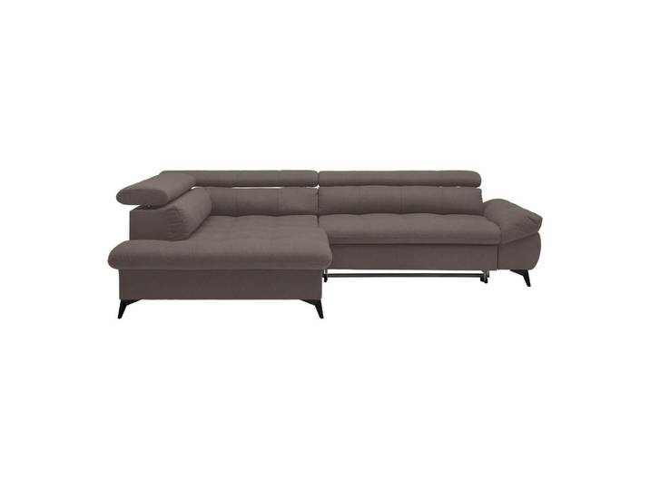 Mömax Ecksofa, Graphitfarben, Metall, Ottomane links, L-Form, 296x201 cm, Liegefunktion, Schlafen auf Sitzhöhe, Rücken echt, Wohnzimmer, Sofas & Couches, Wohnlandschaften, Ecksofas