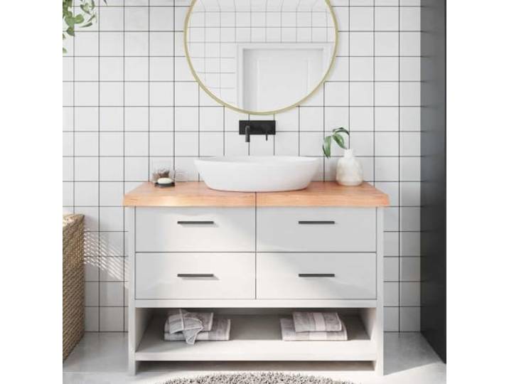 ZXQVLMRS Waschtischplatte 120x50 cm Massivholz Eiche Ablage Tischplatte Handgefertigt, Naturkante, Platzsparend klappbar, Vielseitig verwendbar